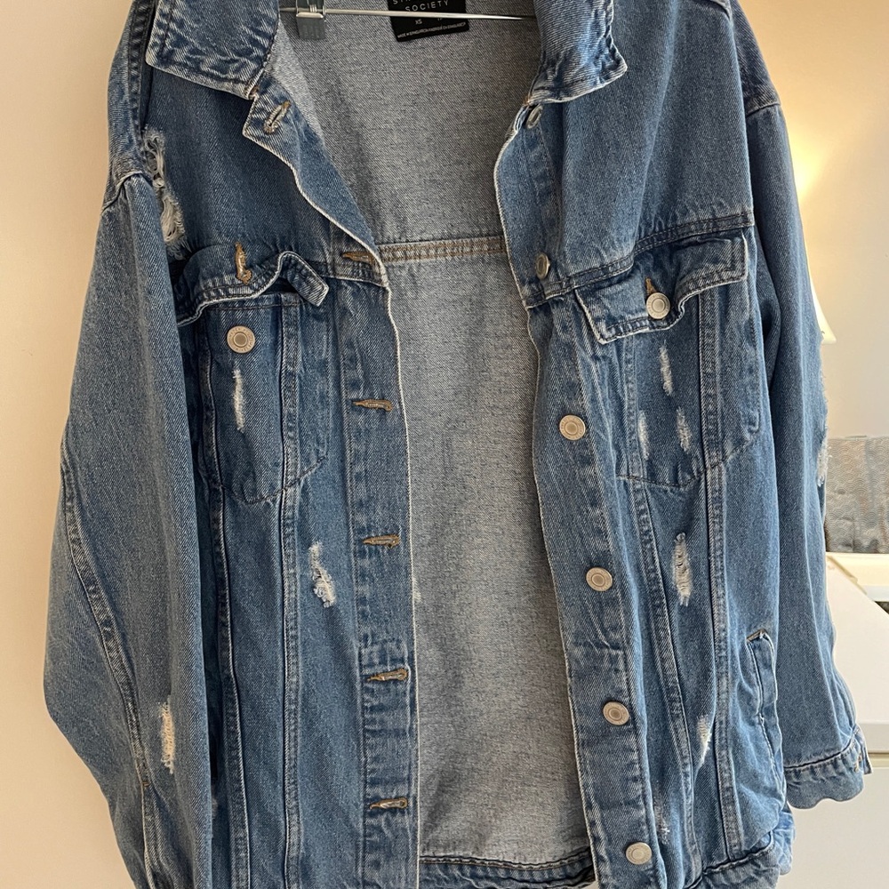 Streetwear Society Distressed Blue Denim Jacket